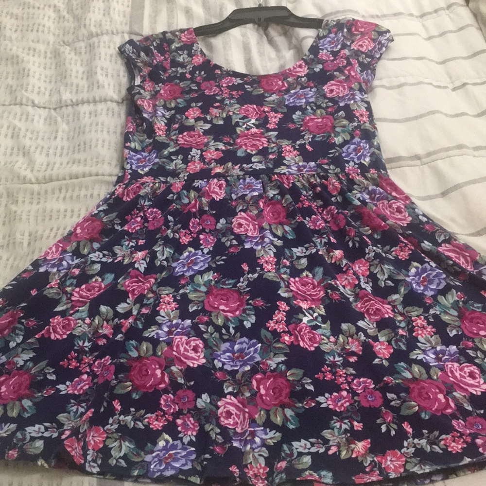 Forever 21 Navy Blue Floral Dress